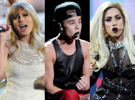 Taylor Swift, Justin Bieber, Lady Gaga Taylor Swift, Justin Bieber, Lady Gaga